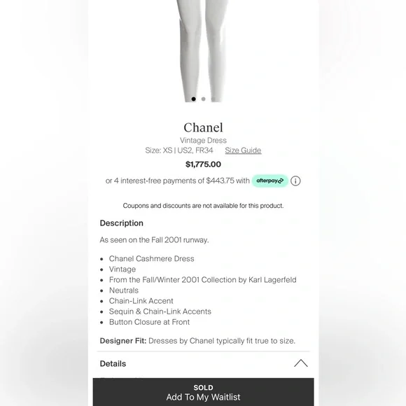 Chanel cashmere dress - Picture 3 of 9